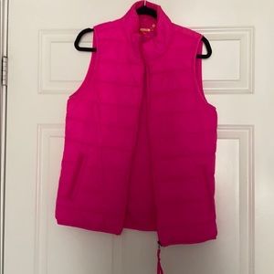 Hot Pink packable puffer vest
